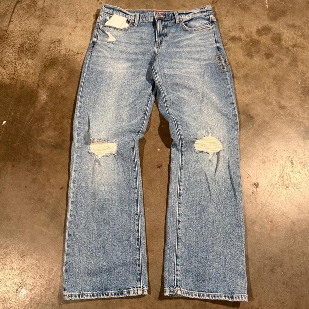 Lucky Brand Easy Rider Mid Rise Bootcut Jeans Blue Distressed Womens 10/30R